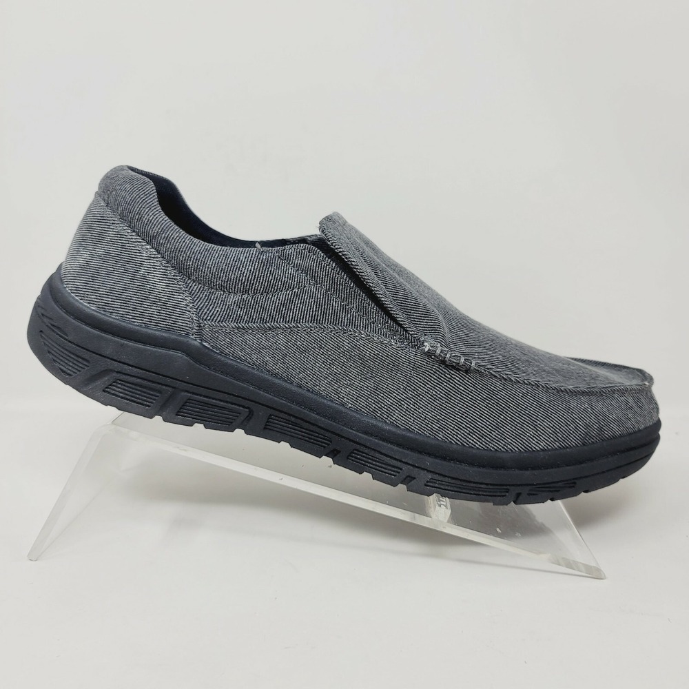 206 Collective Men's Loafers Sz 12 Gray Canvas - Picture 2 of 9